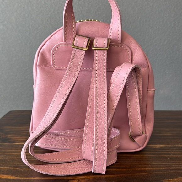 NEW Portland Leather Vintage Pink Mini Snap Backpack - Picture 5 of 10